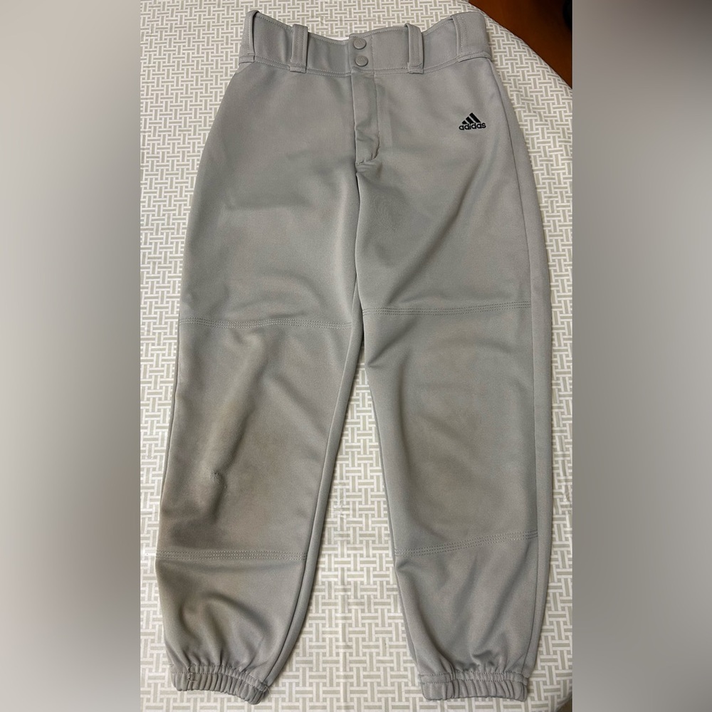 Boy’s Adidas Climalite Gray Youth Baseball Pants - Size Medium 10/12